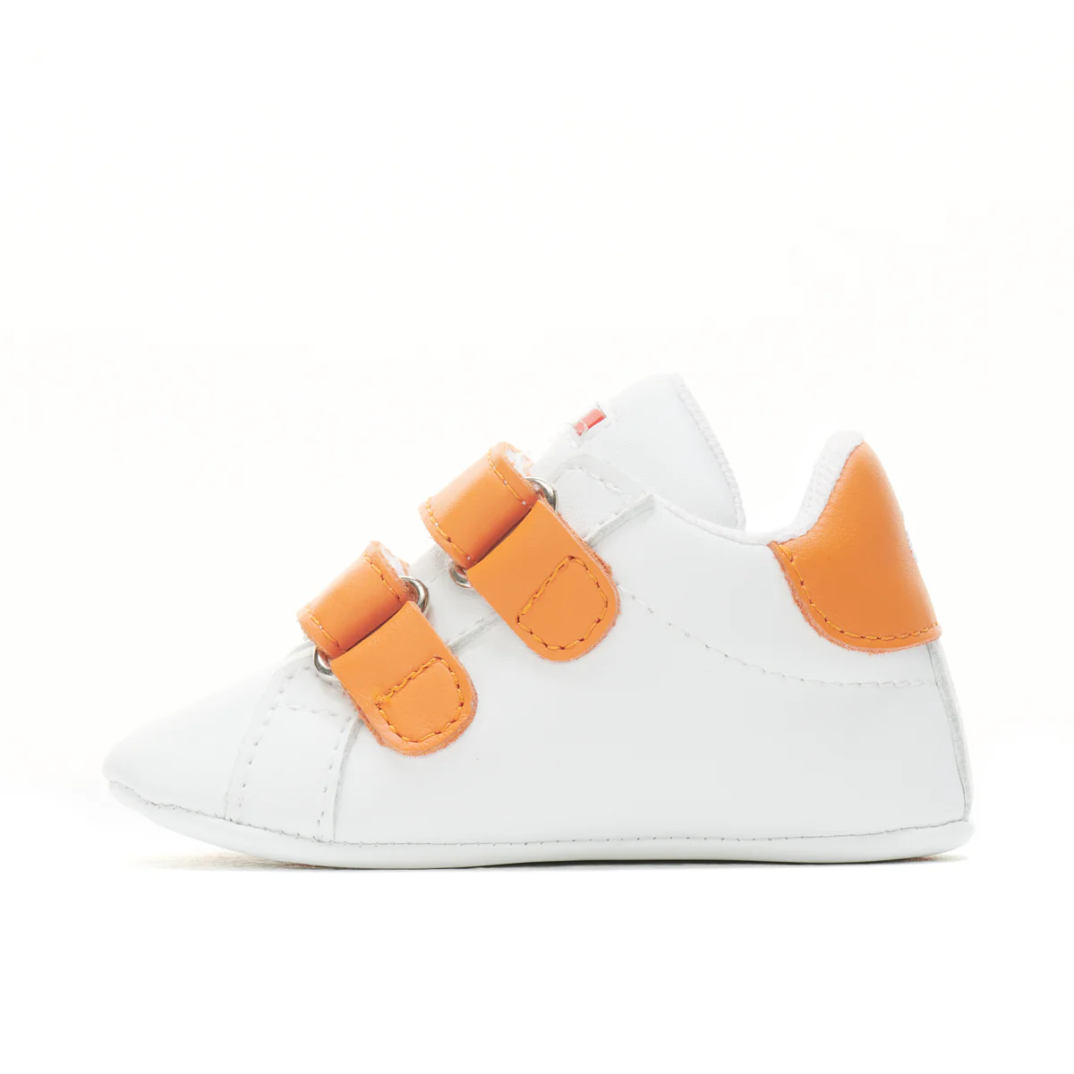 Baby Shoe – White/Orange