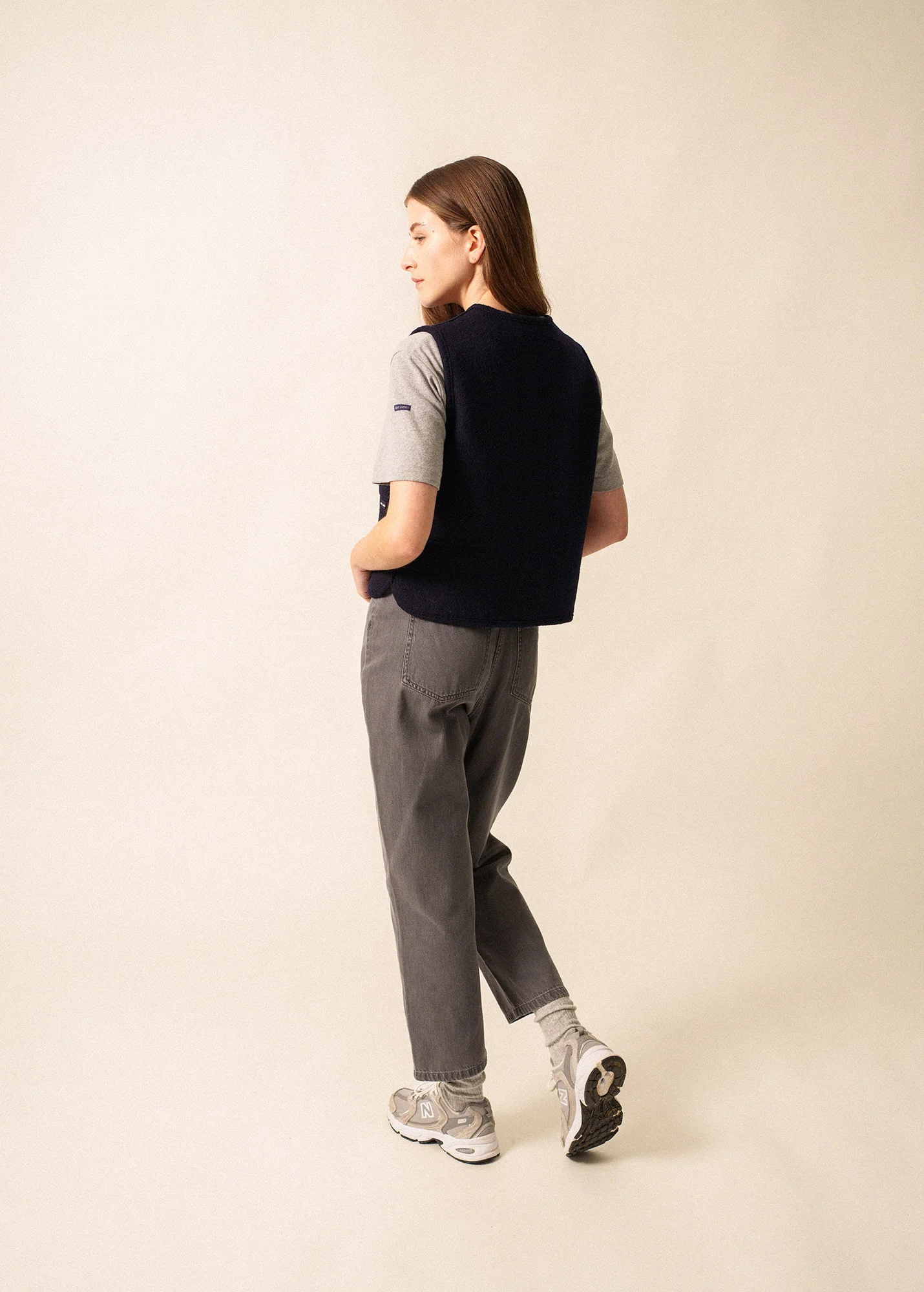 Veste sans manche Jura – en laine bouillie (NAVY)