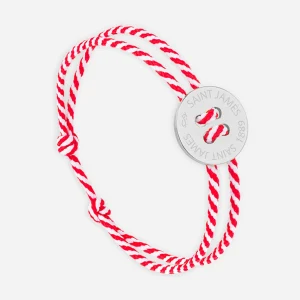 Bracelet lien Bouton - SAINT JAMES x Le Vent à la française (ARGENT/RAYE BLANC/ROUGE)