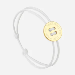 Bracelet lien Bouton - SAINT JAMES x Le Vent à la française (OR/BLANC)