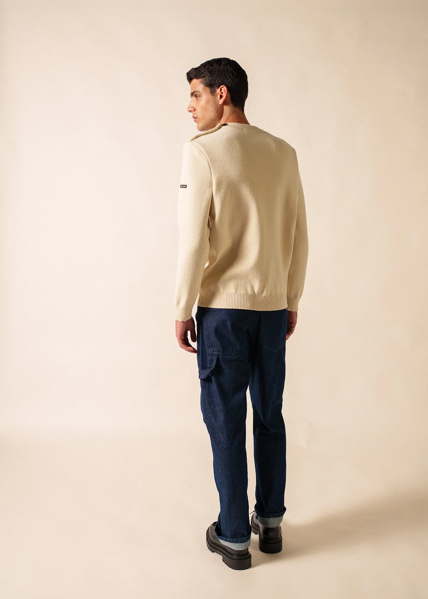 Pull marin uni Cancale – coupe confort (ECRU)