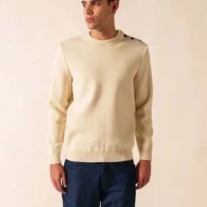Pull marin uni Cancale - coupe confort (ECRU)