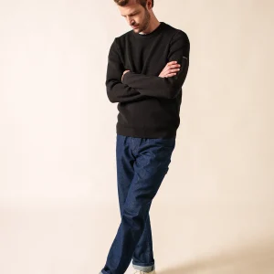 Pull marin Locronan - en laine (NOIR)