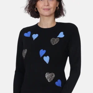 Le haut à cœurs bleus et paillettes Ness | N114191