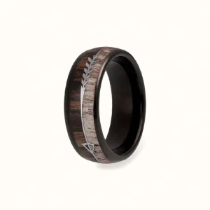 Bague en Bois et Métal Noir