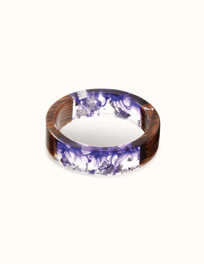 Bague en Bois Naturel et Résine
